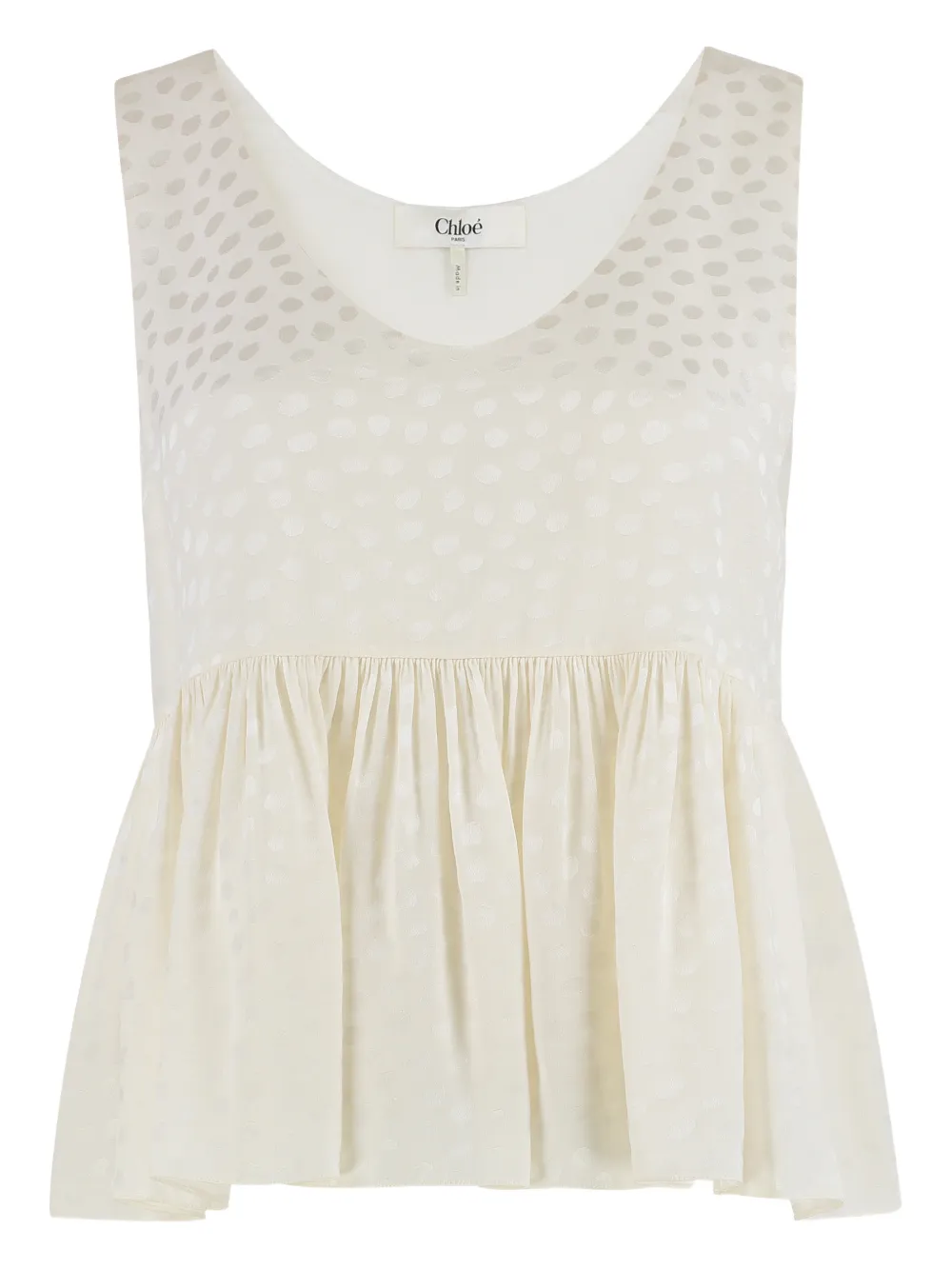 Chloé polka dot ruffled top - Toni neutri