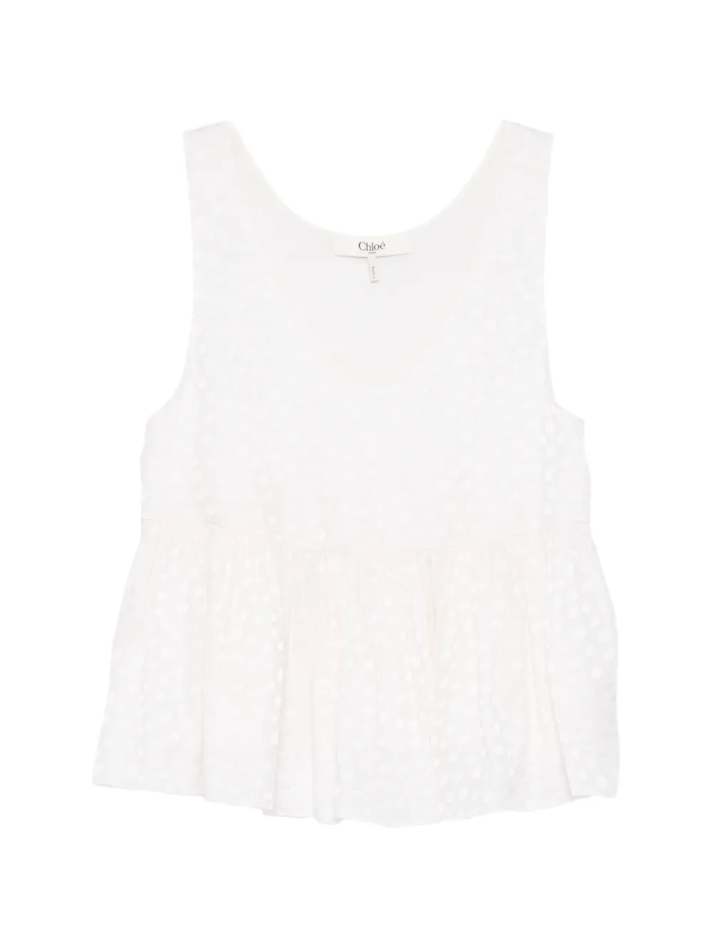 Chloé polka dot ruffled top - Toni neutri