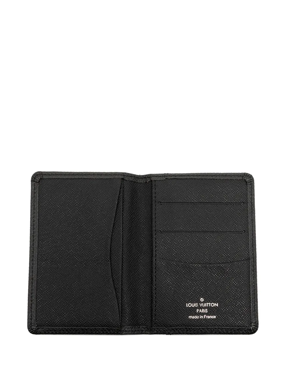 Pre-owned Louis Vuitton 2007 Taiga Pocket Organizer Card Holder In Black