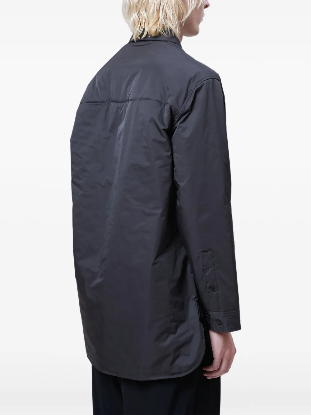 Yohji Yamamoto Gewatteerd overhemd met print Zwart