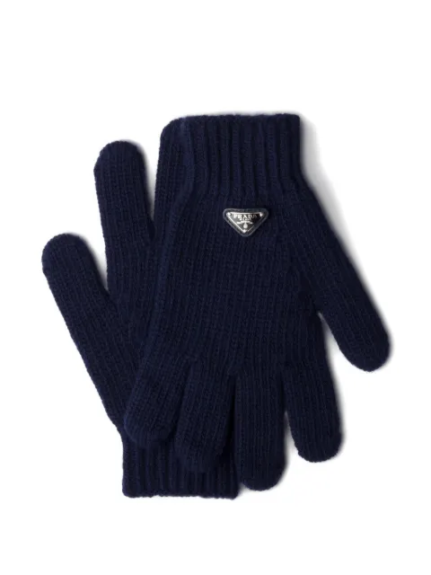Prada triangle knit gloves