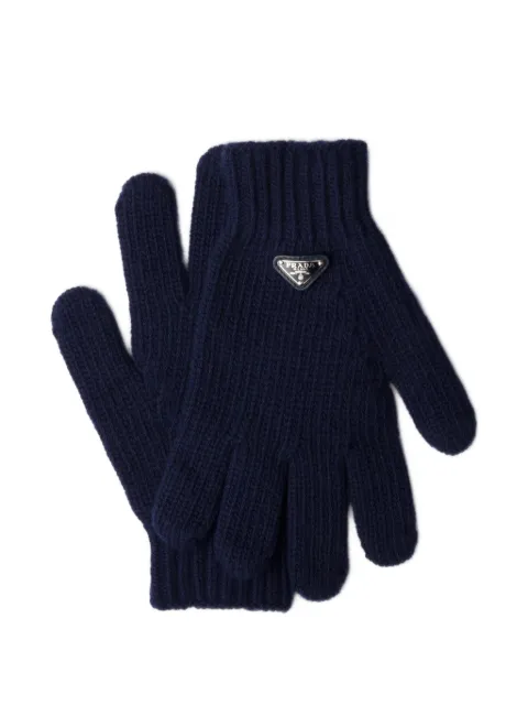 Prada triangle knit gloves
