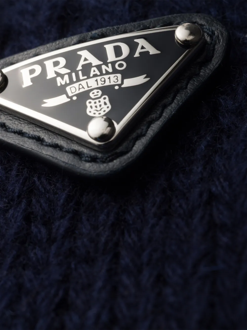  Prada Guantes Con Logo Triangular - Azul 