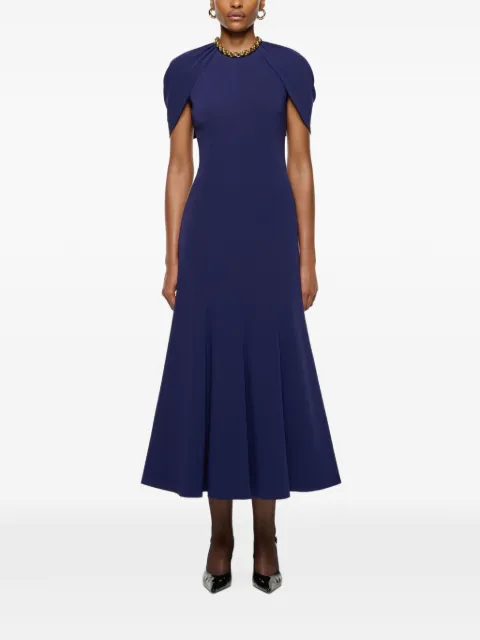 Roland Mouret gathered-shawl midi dress