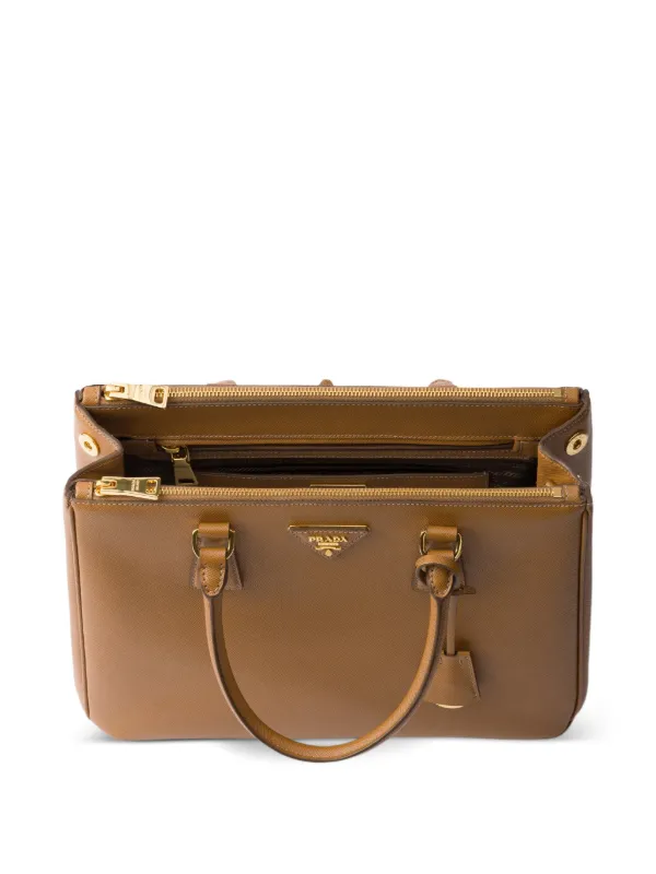 Prada ガレリア サフィアーノレザーバッグ | ブラウン | FARFETCH JP