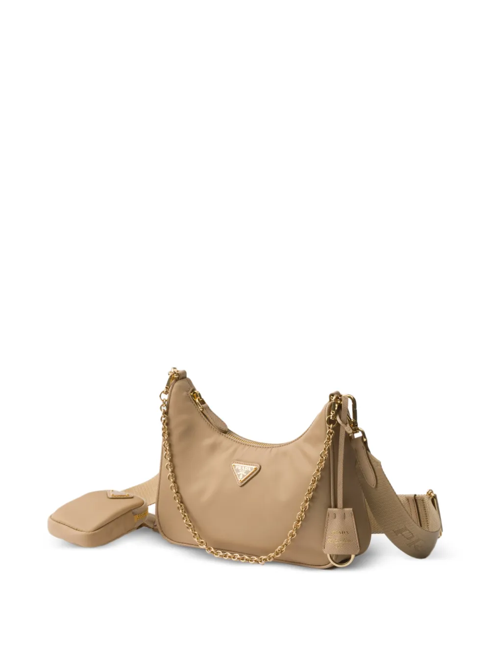 Prada Re-Edition 2005 schoudertas Beige