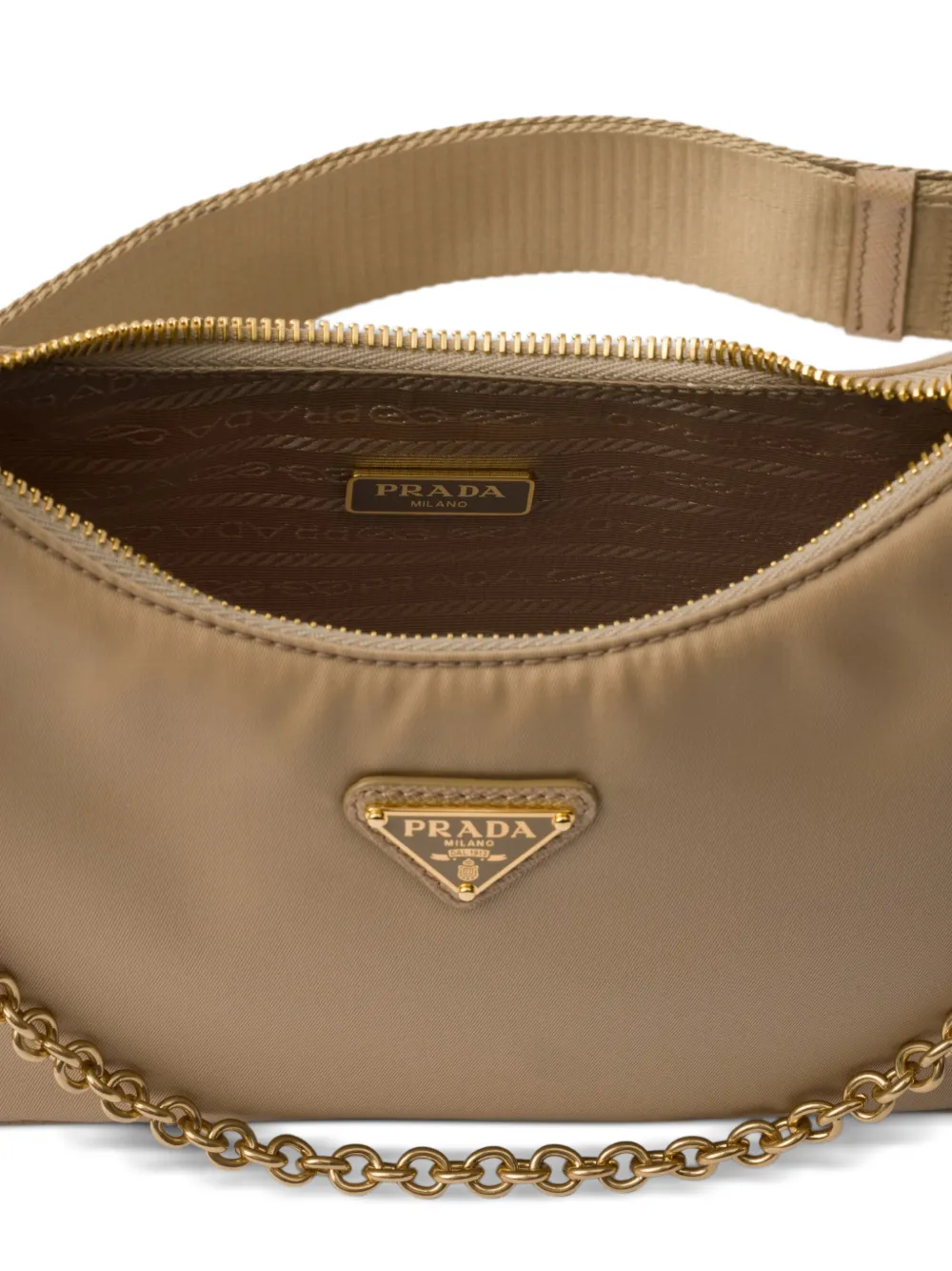 Prada Re-Edition 2005 schoudertas Beige