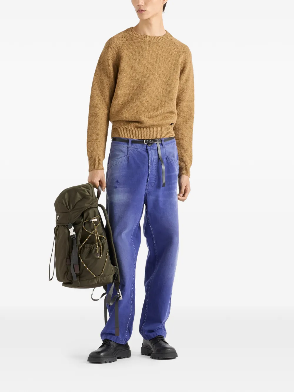Prada cotton twill trousers - Blauw