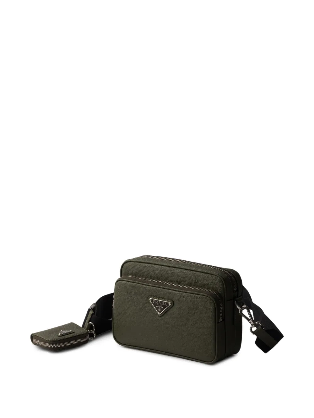  Prada Saffiano Leather Shoulder Bag - Green 