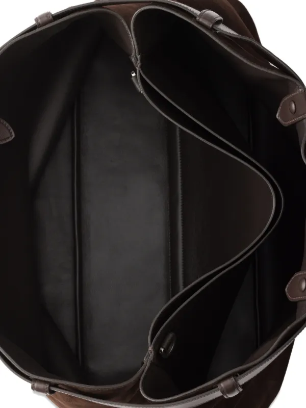 Prada Buckled Suede Tote Bag | Brown | FARFETCH