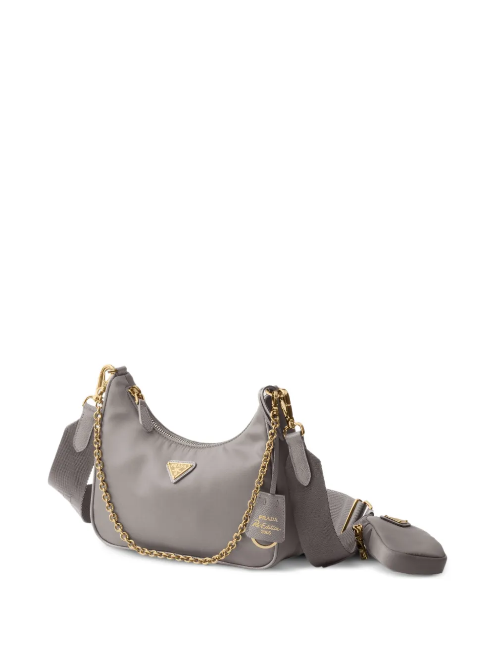  Prada 2005 Re-edition Re-nylon Shoulder Bag - Grey 