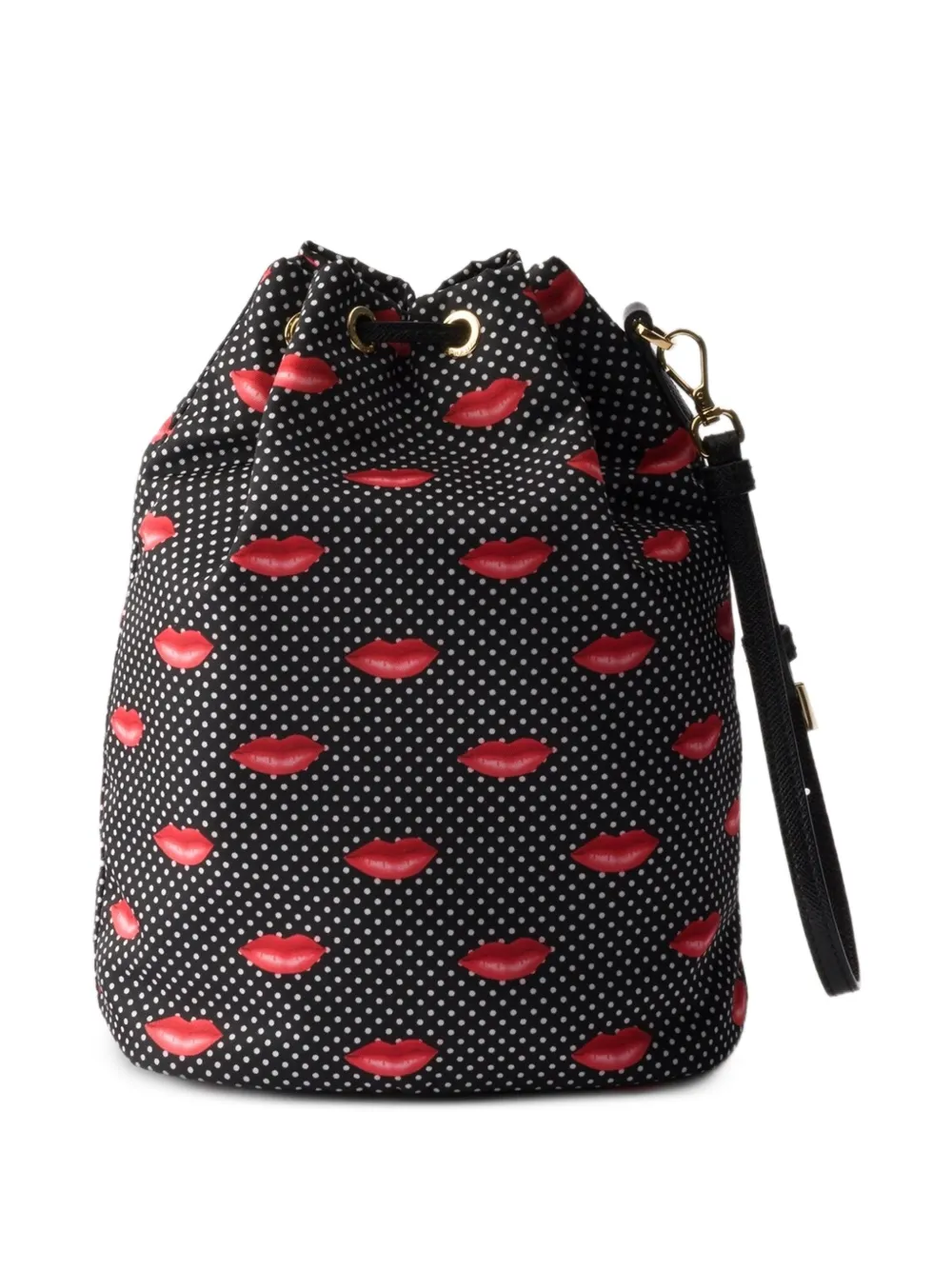  Prada Re-nylon Polka-dot Pouch - Black 