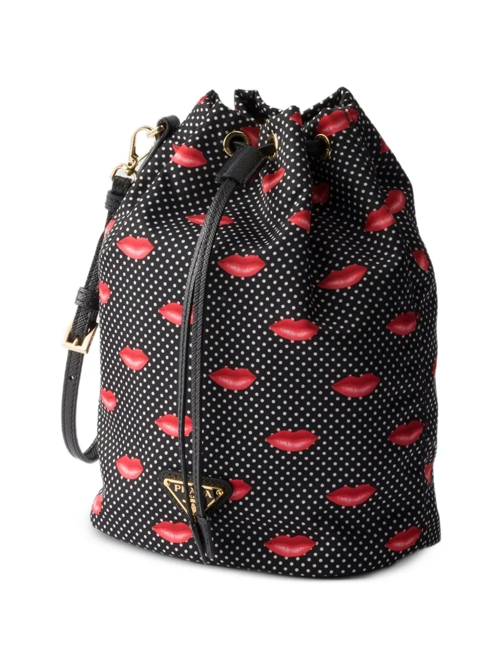  Prada Re-nylon Polka-dot Pouch - Black 