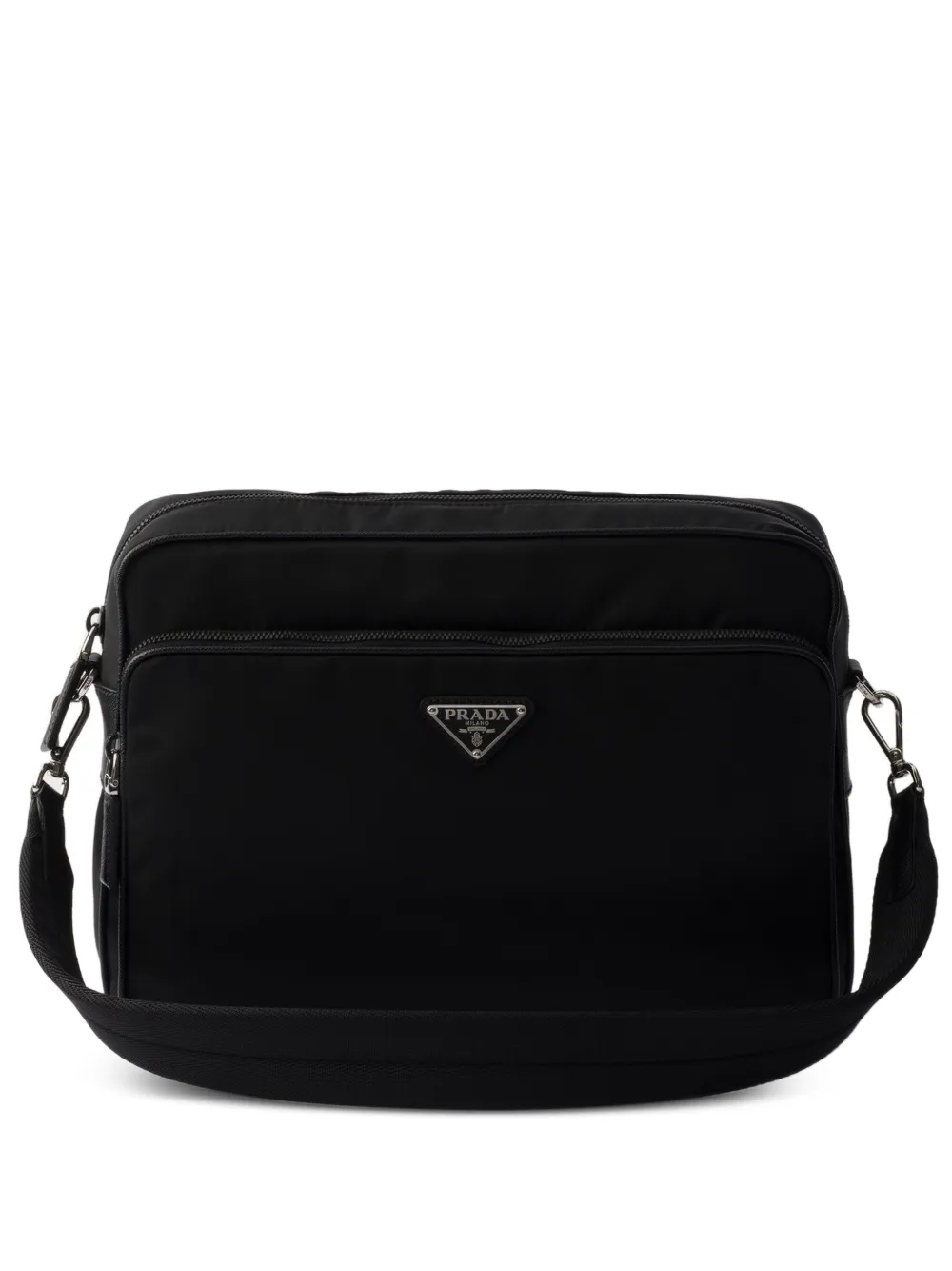 Prada Kuriertasche mit Logo-Schild - Schwarz