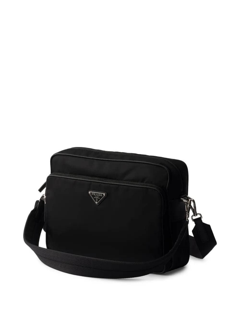 Prada Re-Nylon schoudertas met logo Zwart