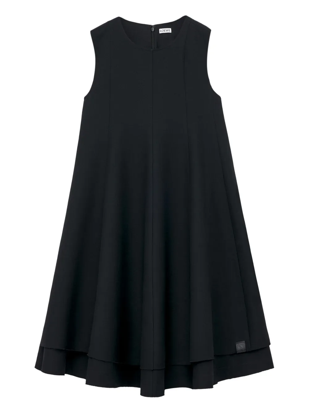 LOEWE sleeveless crew neck mini dress - Nero