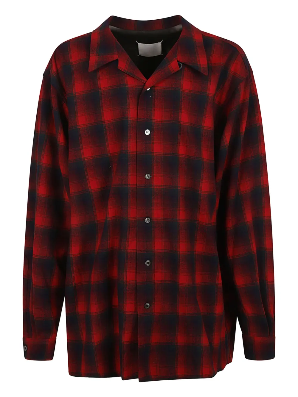 Maison Margiela plaid label-detail shirt - Rosso