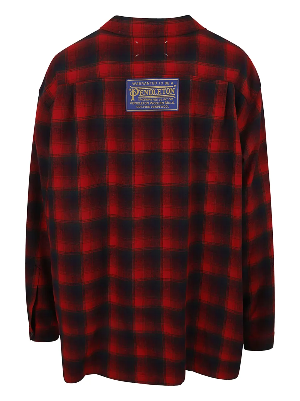 Maison Margiela plaid label-detail shirt - Rood