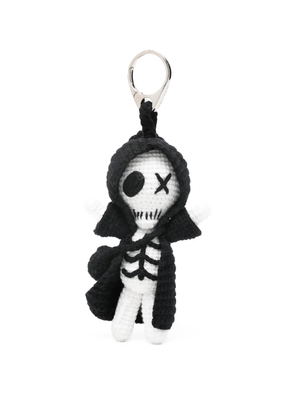Alexander McQueen The Doll Sid skeleton charm keyring - Bianco