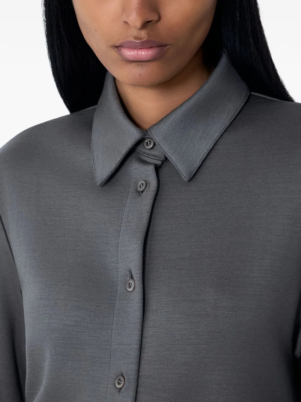 Rier Button-down Long-sleeved Shirt in Grey, view 4