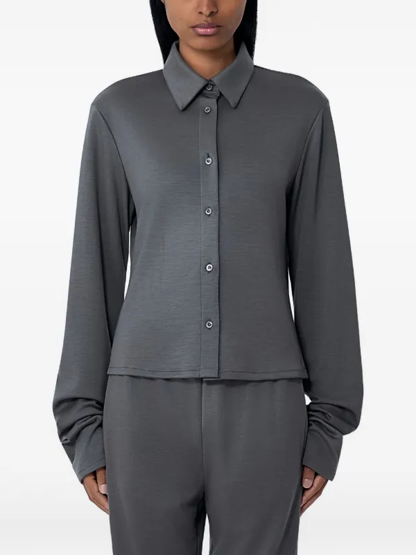 Rier Button-down Long-sleeved Shirt in Grey