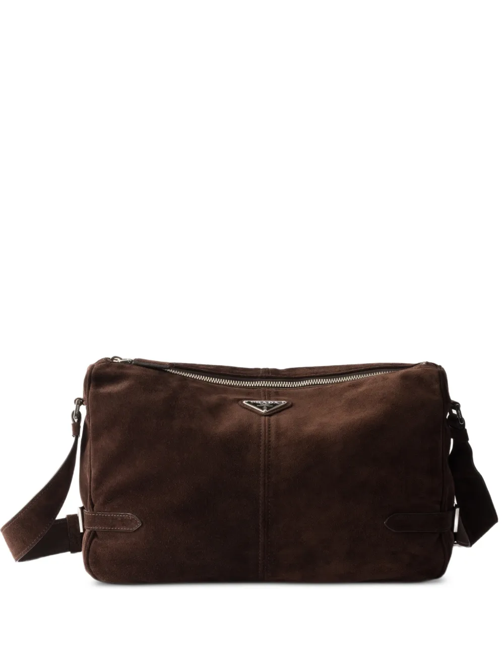 Prada suede messenger bag - Marrone