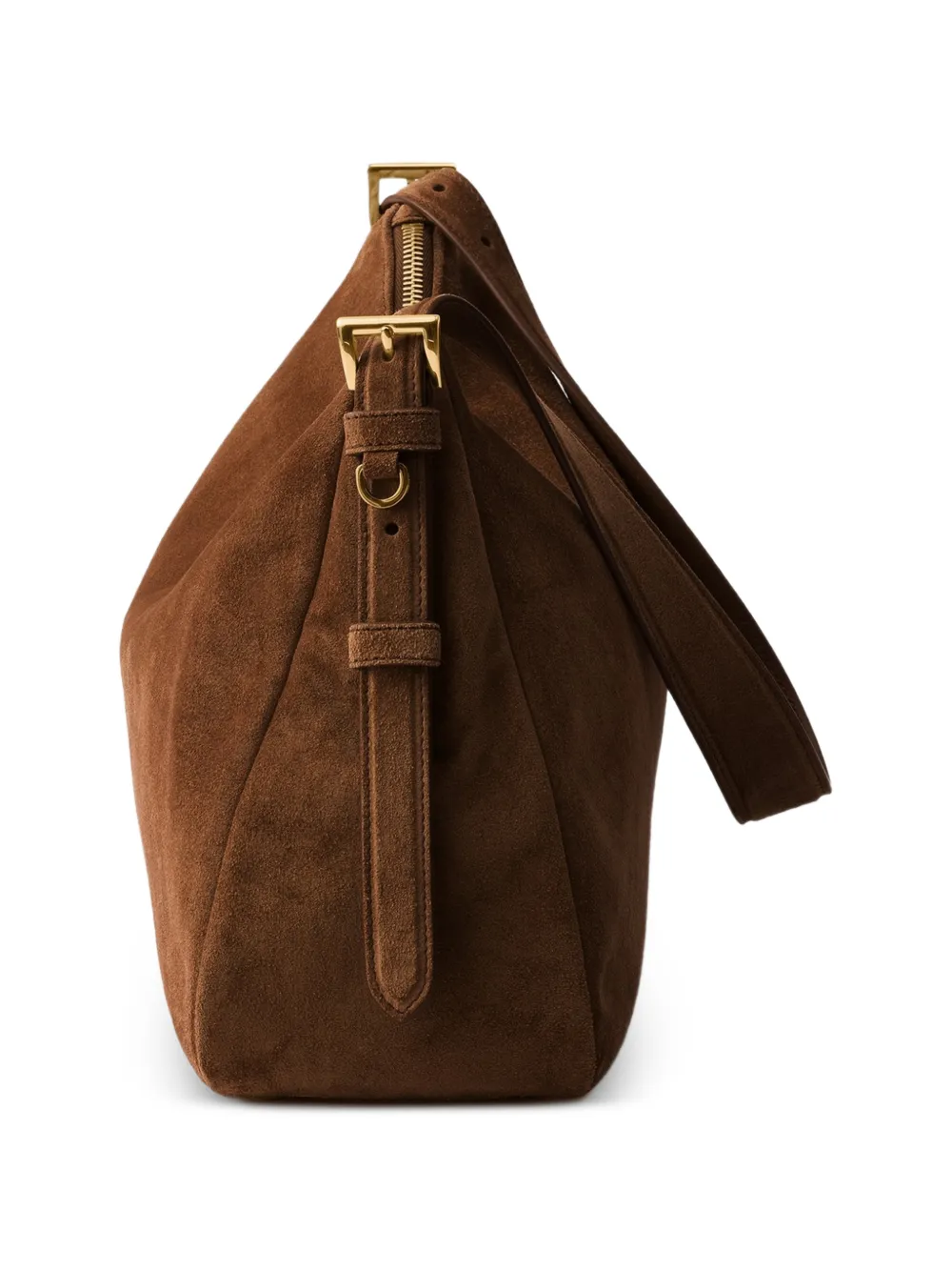 Prada Medium suède schoudertas Bruin