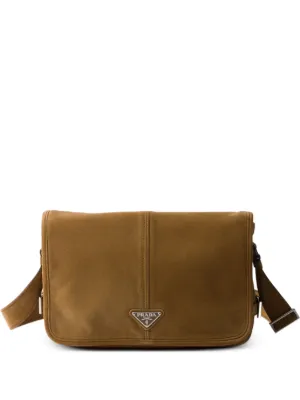 Prada Leather Messenger Bag | Brown | FARFETCH