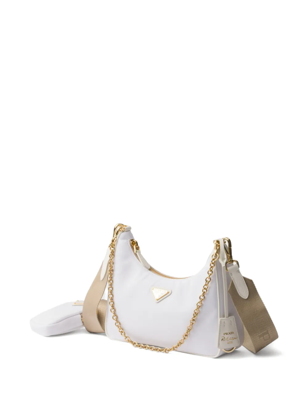  Prada Re-edition 2005 Re-nylon Shoulder Bag - White 