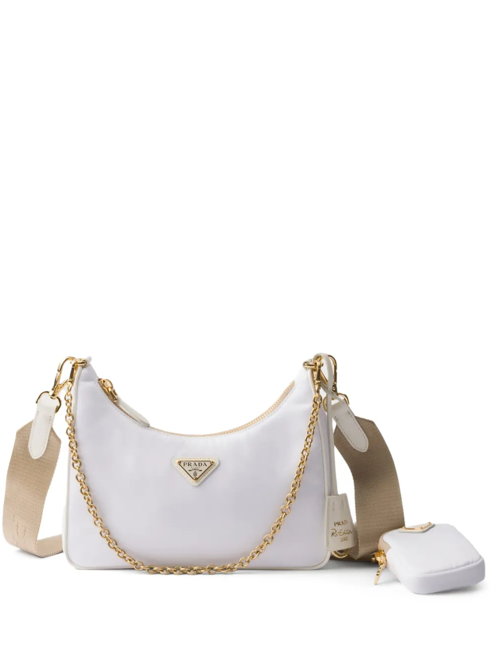 Prada Borsa a spalla Re-Edition 2005 - Bianco