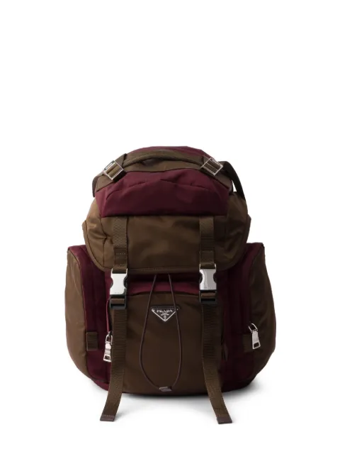 Prada logo-plaque buckled backpack