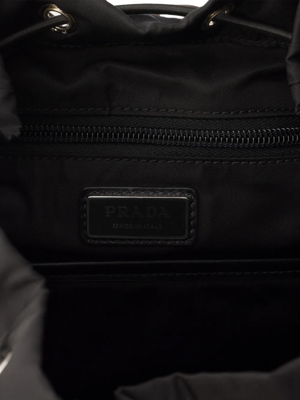 Prada Re-Nylon en leren rugzak Zwart
