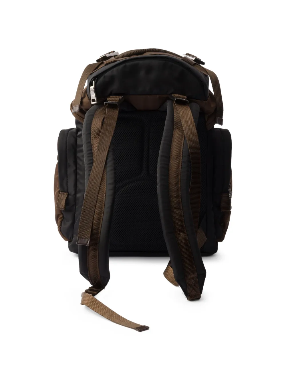  Prada Trim Leather Backpack - Black 