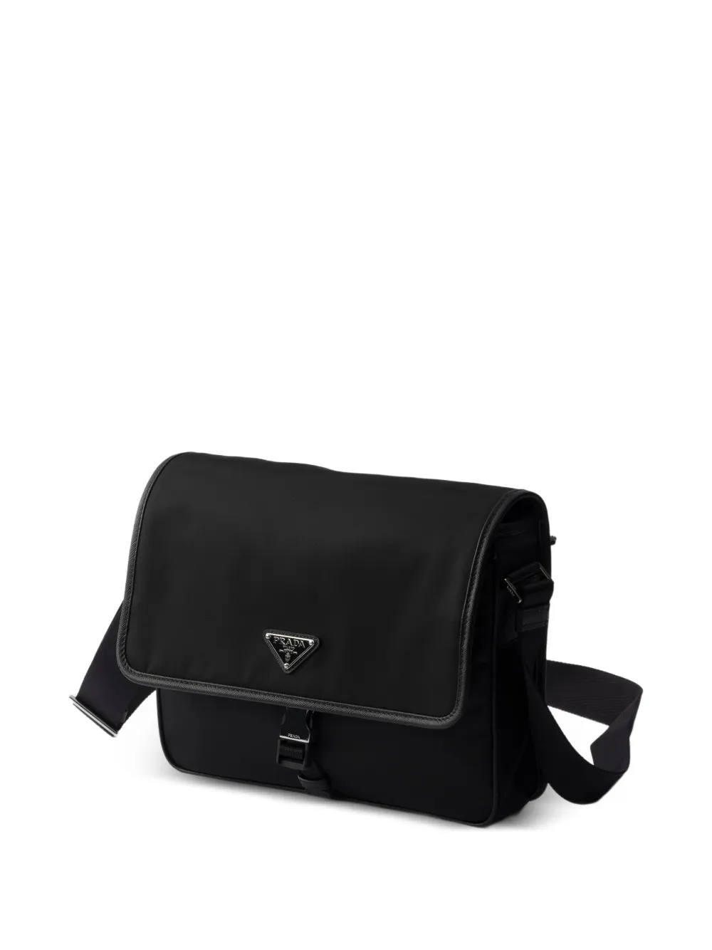 Prada Re-Nylon schoudertas met gesp Zwart