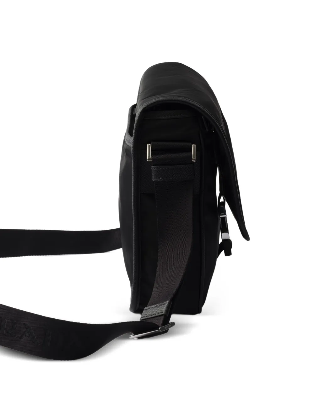 Prada Re-Nylon schoudertas met gesp Zwart