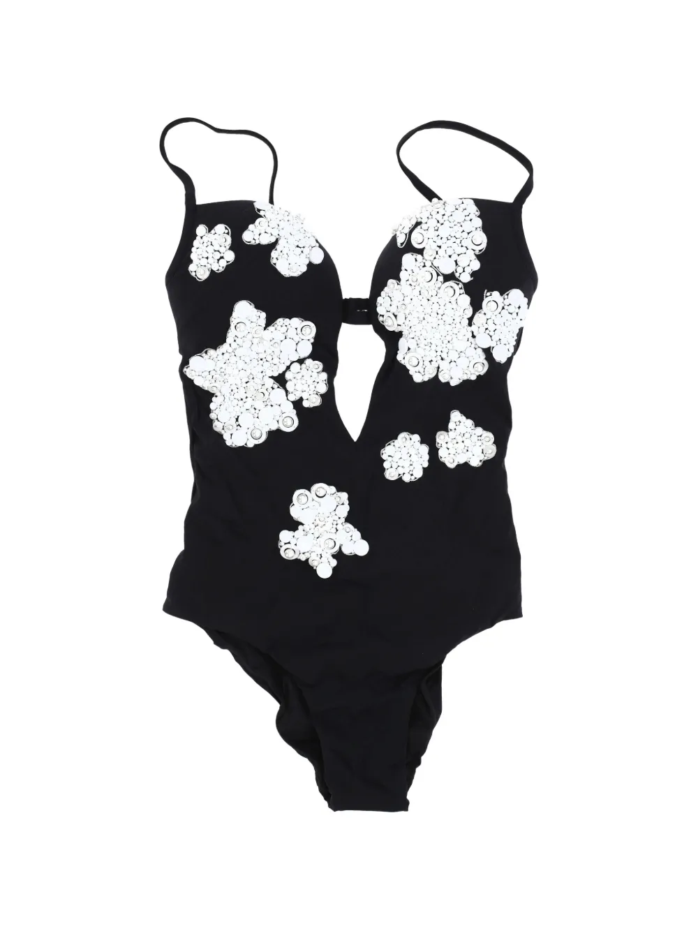 La Perla Sea floral-embellished swimsuit - Nero