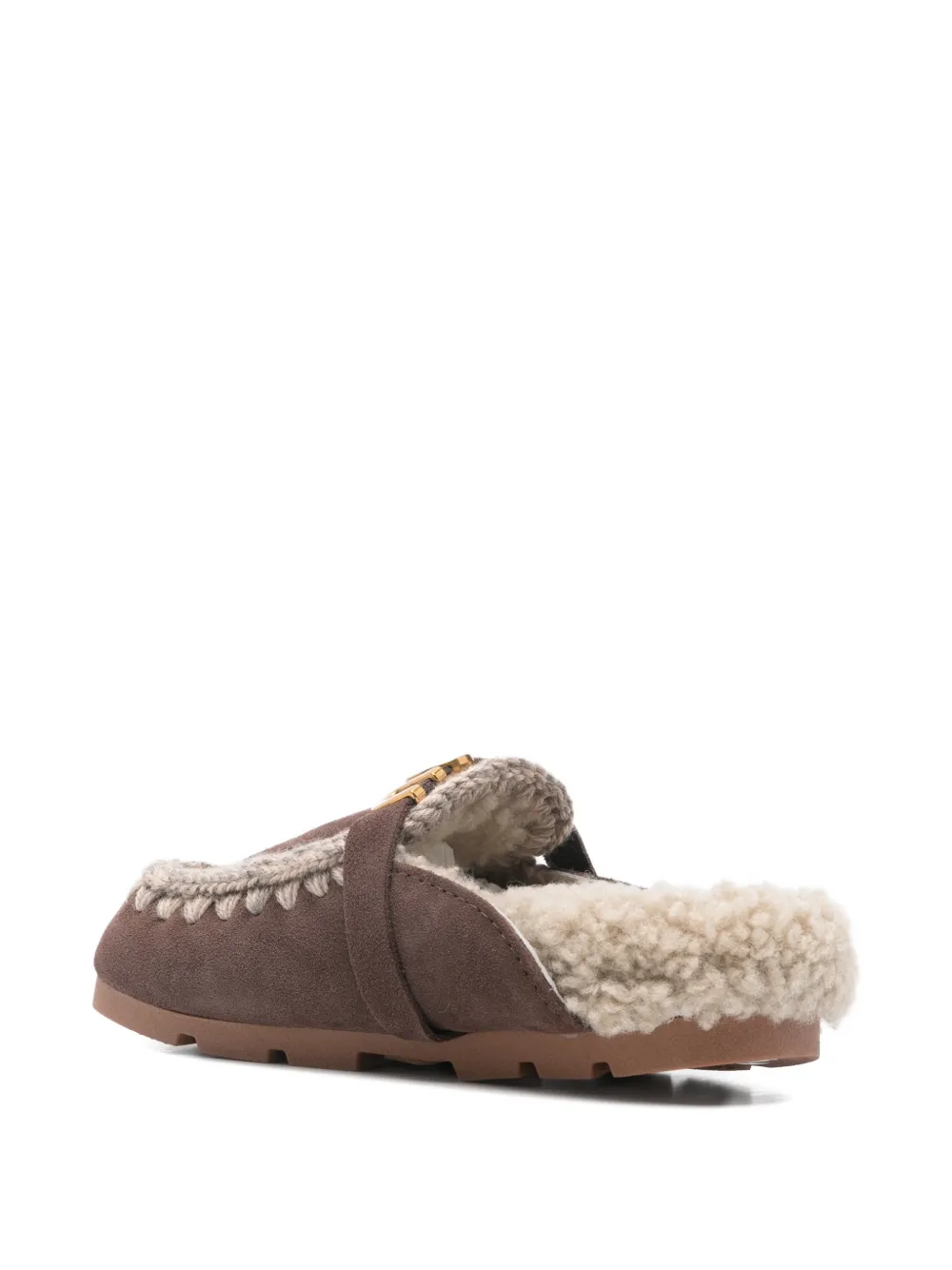 Mou Winter Bio muiltjes met logo Bruin