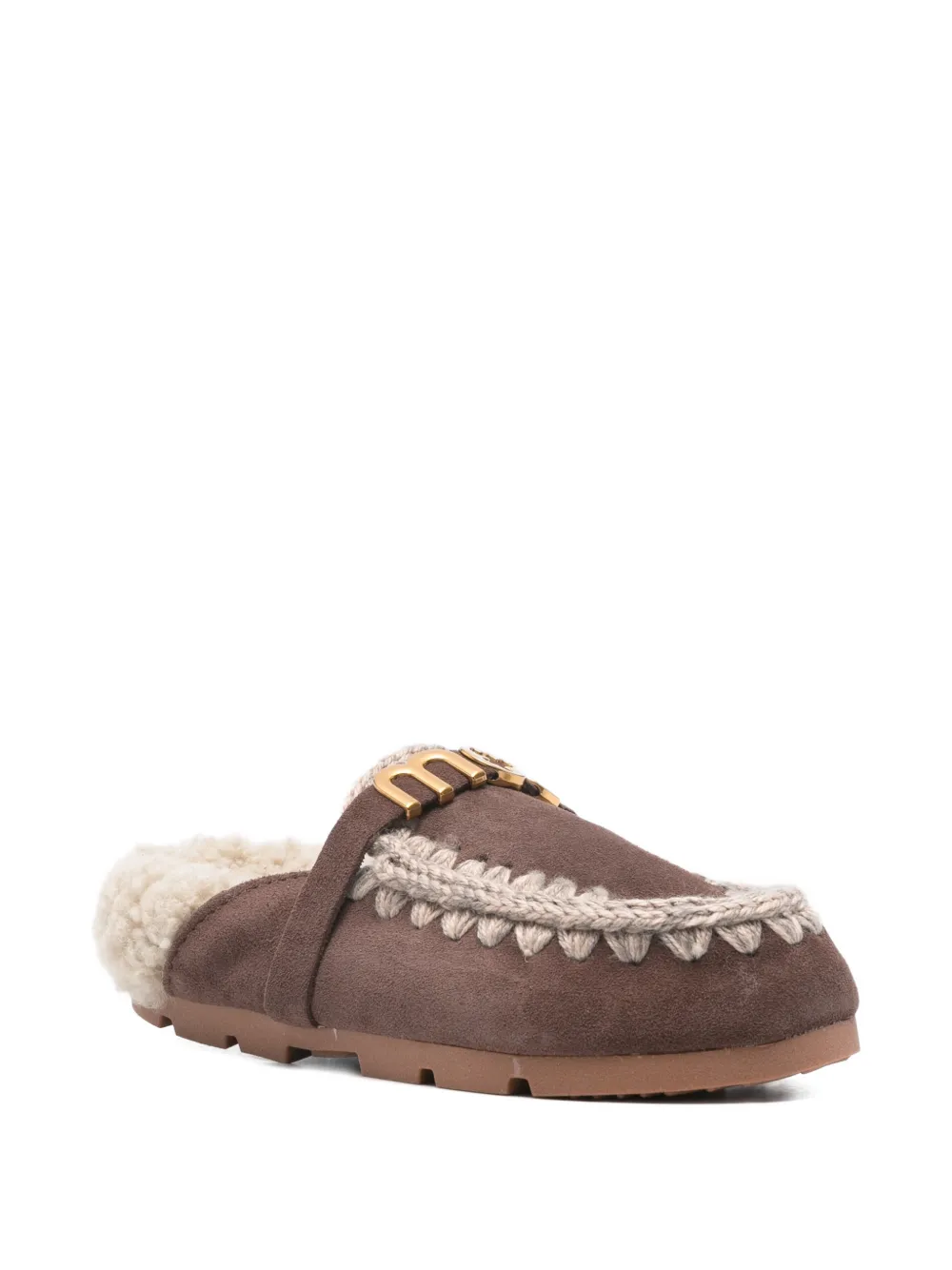 Mou Winter Bio muiltjes met logo Bruin