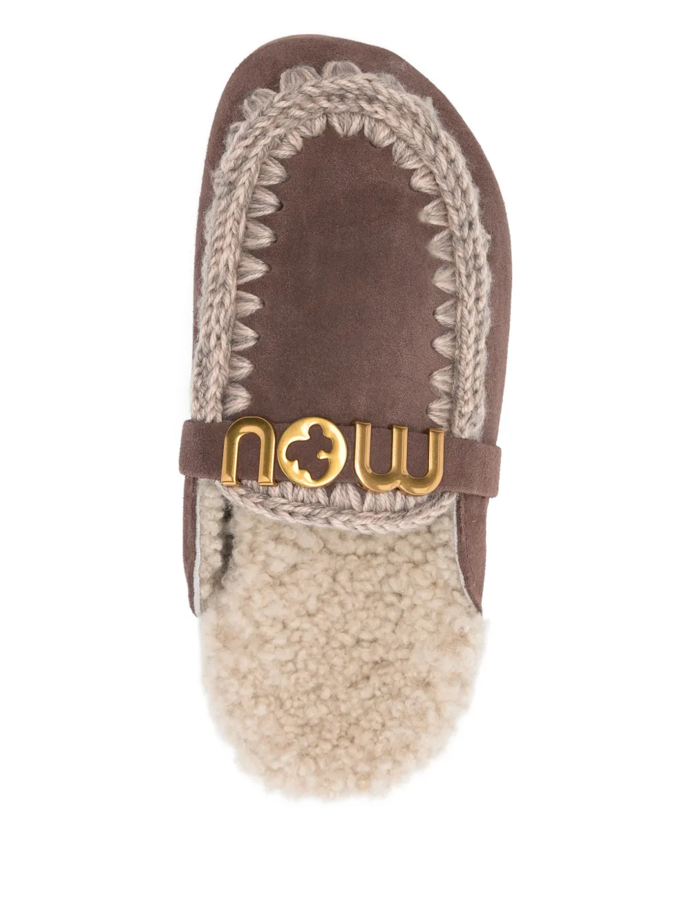 Mou Winter Bio muiltjes met logo Bruin