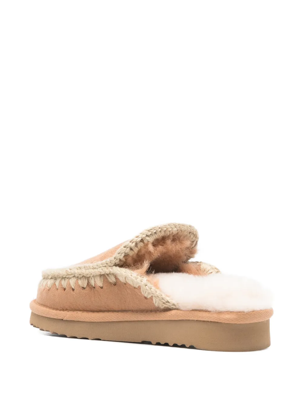 Mou Esquimó gevlochten muiltjes Beige