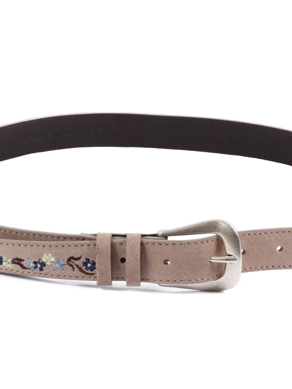  Orciani Peach Floral-embroidered Leather Belt - Neutrals 
