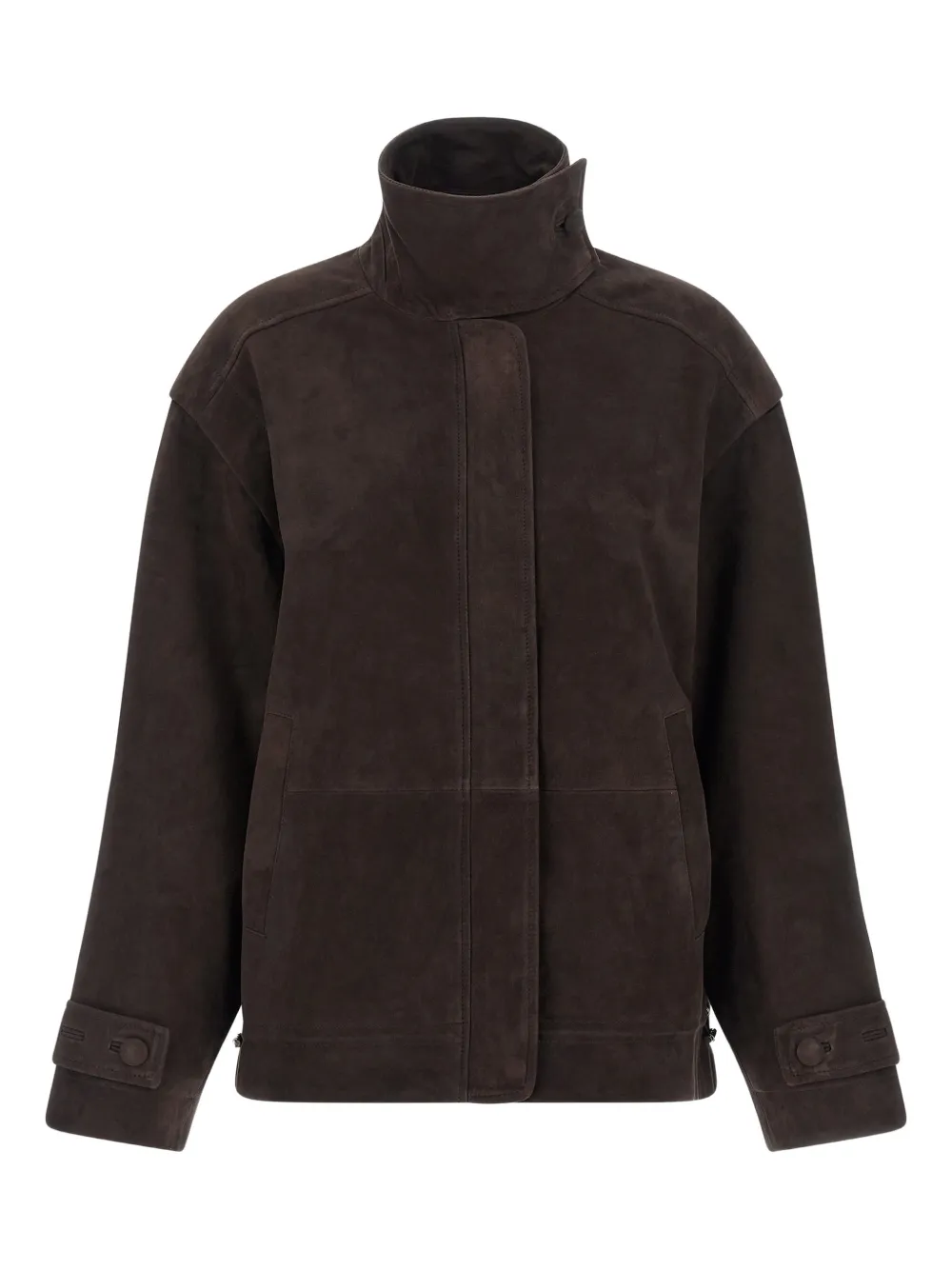 ROTATE BIRGER CHRISTENSEN high-neck oversized jacket | Brown | Image 1