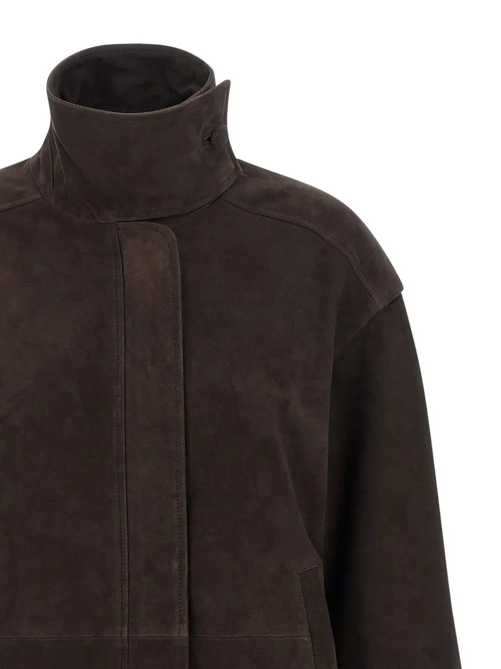  Rotate Birger Christensen High-neck Oversized Jacket - Brown 