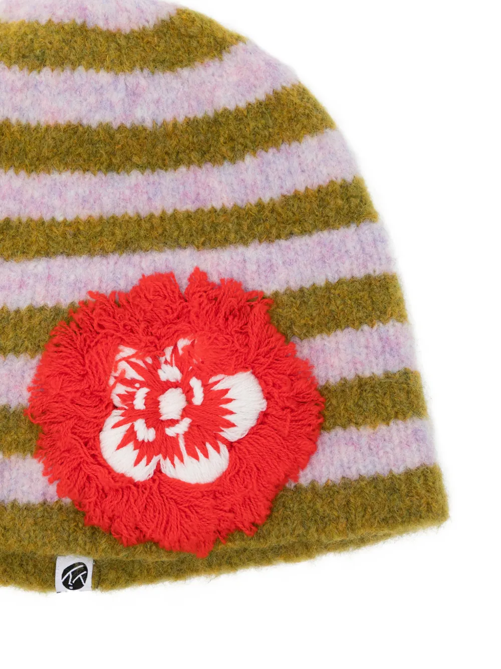  Yanyan Knits Fuzzy-flower Beanie - Purple 