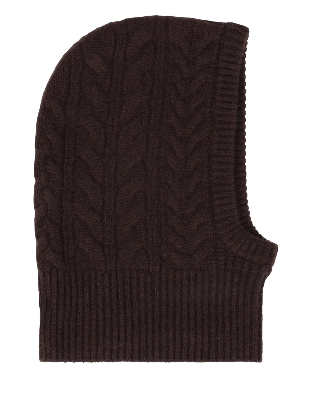 Lisa Yang Braided Knit Balaclava In Brown