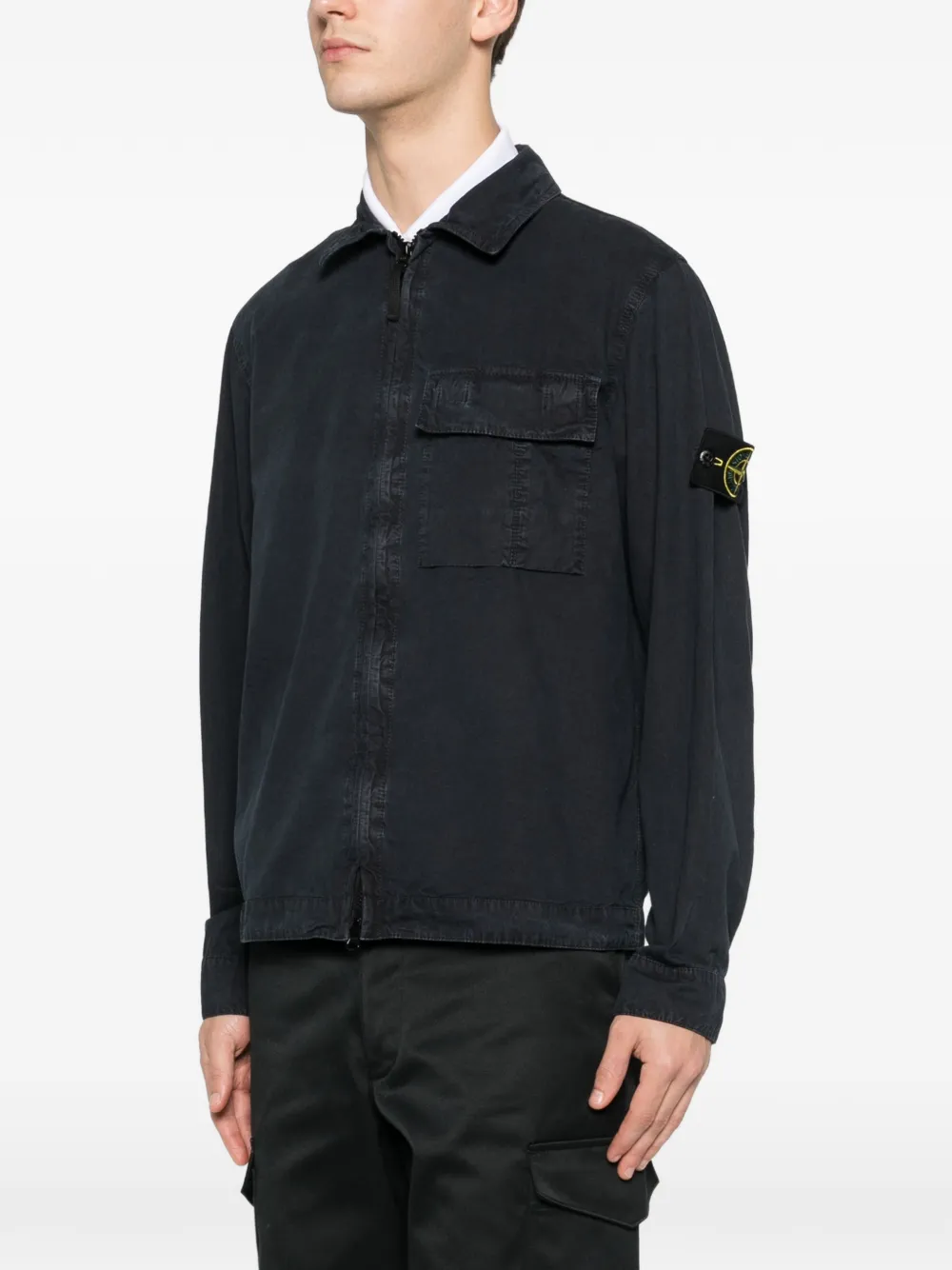 Stone Island Shirtjack met ritszak Blauw