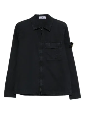Stone Island ジップアップ シャツジャケット | ブラック | FARFETCH JP