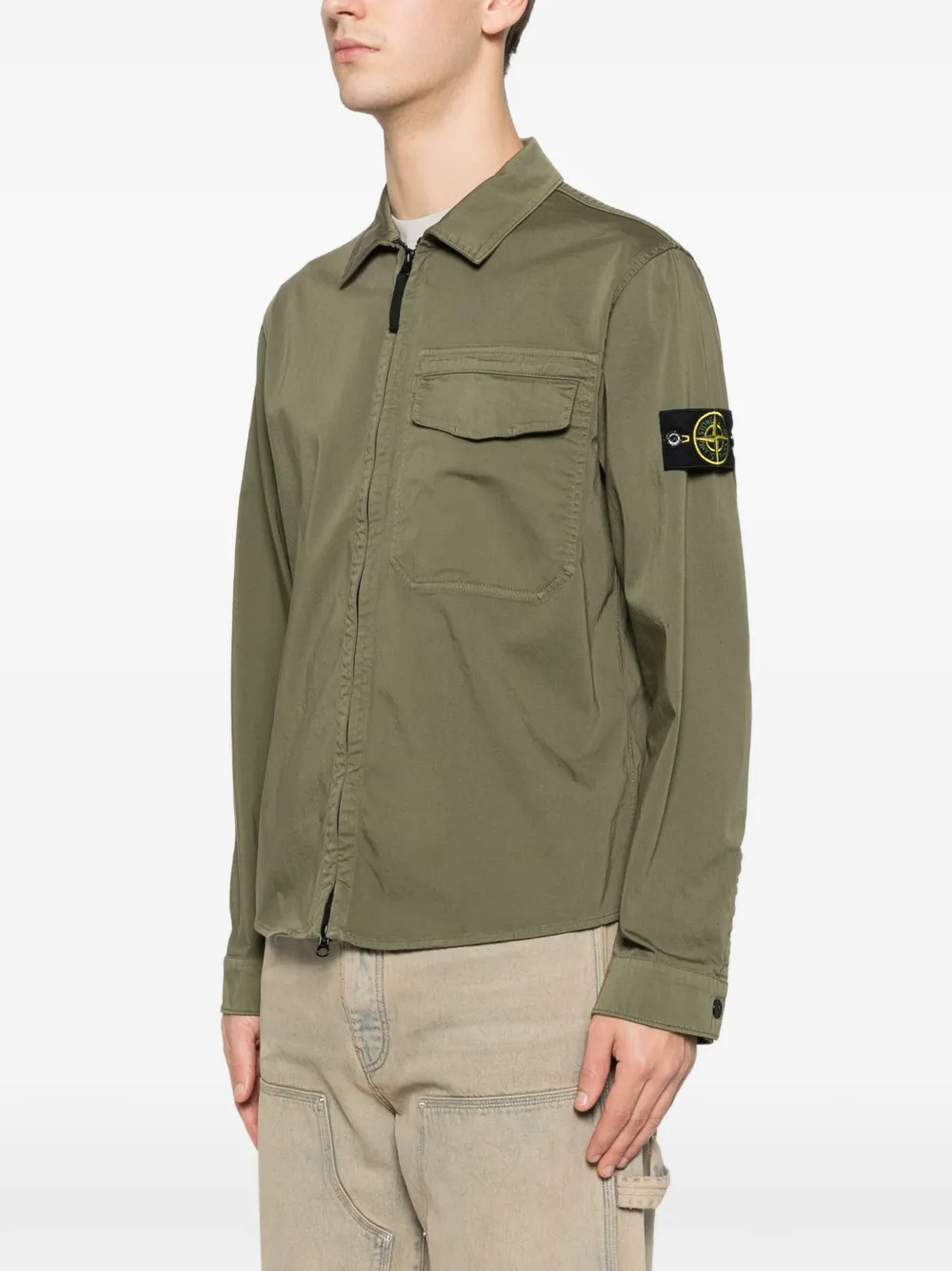 Stone Island Overhemd met ritszak Groen