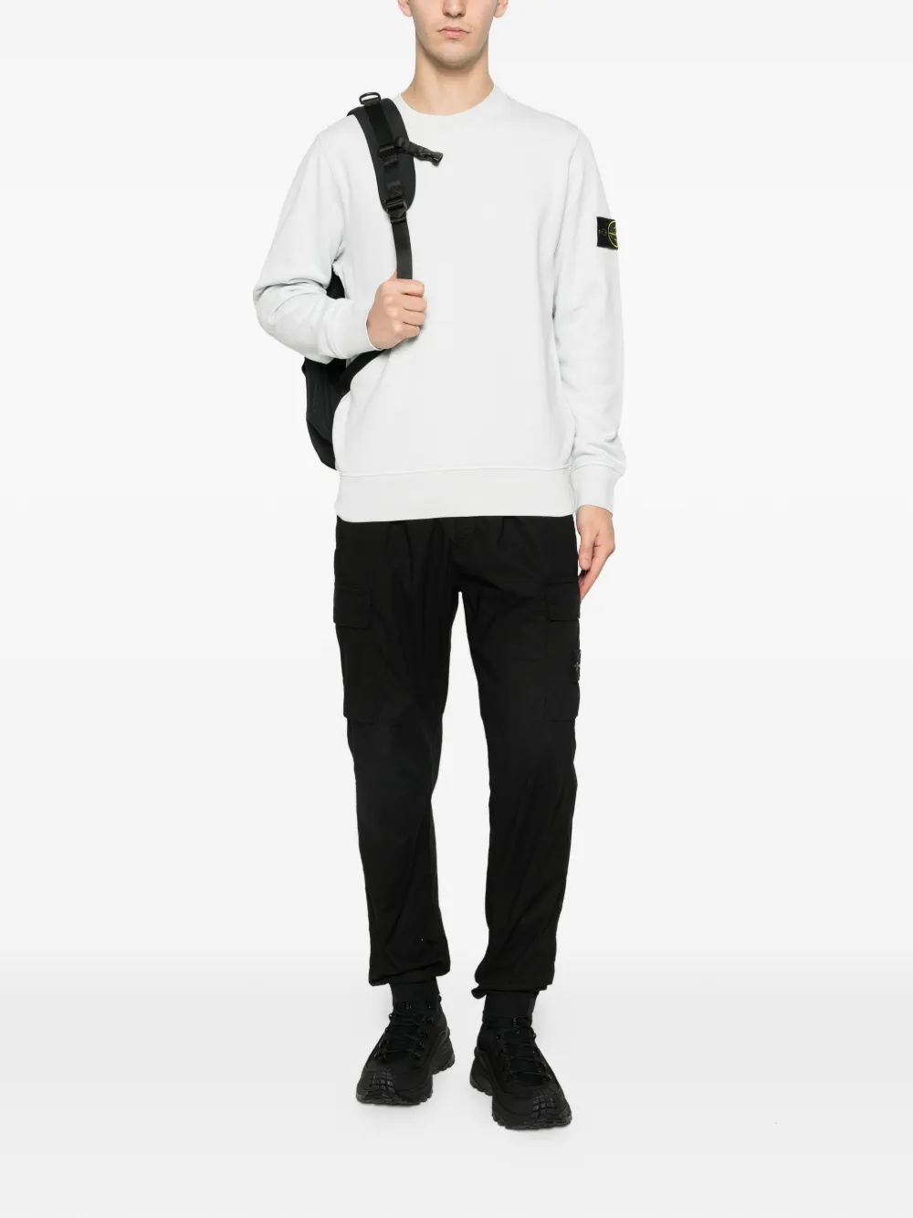 Stone Island Sweater met logopatch - Blauw