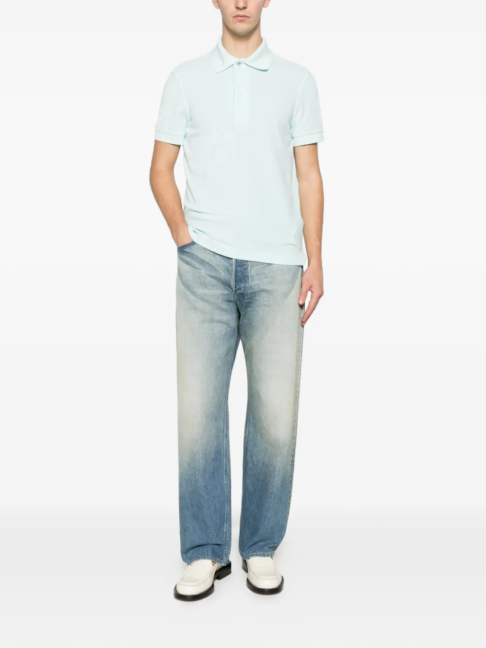 TOM FORD Poloshirt met knopen - Blauw